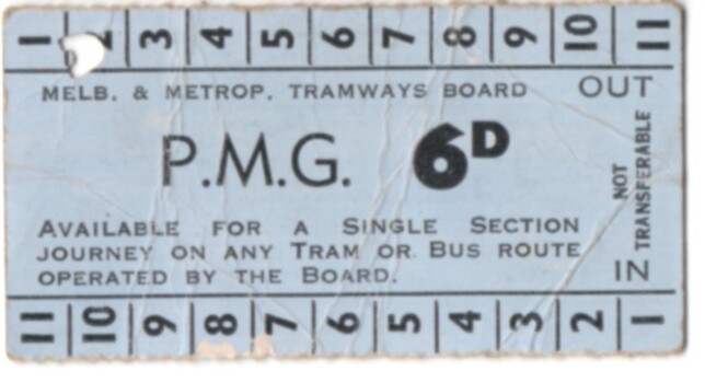 Pre-paid 1 sections printed on blue card, MMTB printed for the PMG,