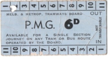 Pre-paid 1 sections printed on blue card, MMTB printed for the PMG,