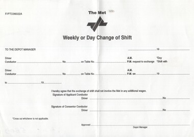 "Weekly of Day Change of Shift"