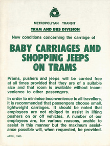 "Baby Carriages and Shopping Jeeps on Trams"