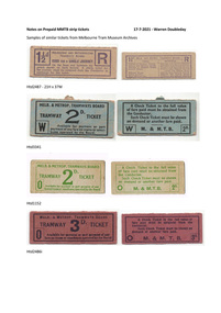 "Notes on Prepaid MMTB Strip Tickets"