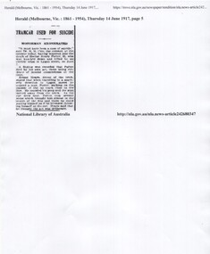 Newspaper - Newspaper Clipping and Inquest, Sourced by Noelle Jones, 1916 to 1919