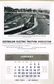 Ephemera - Calendar, Australian Electric Traction Association (AETA), 1969