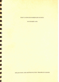 "East Burwood Passenger Survey November 1978"