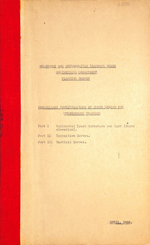 "Preliminary investigation of curve design  for Underground tramways"