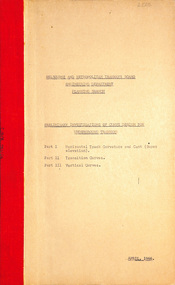 "Preliminary investigation of curve design  for Underground tramways"