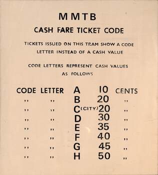 "MMTB Cash Fare Ticket Code"