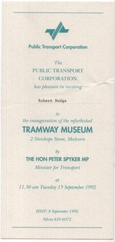 "Inauguration of the refurbished Tramway Museum"