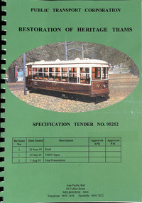"PTC Restoration of Heritage Trams - Specification Tender No. 95252"