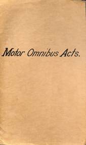 "Motor Omnibus Acts"