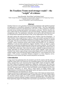 "Do Trackless Trams need stronger roads? - the "weight" of evidence"