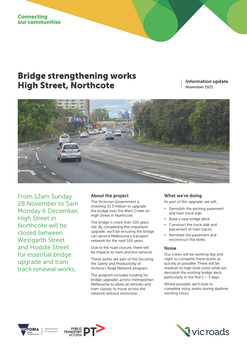 "Bridge Strengthening works High St Northcote"