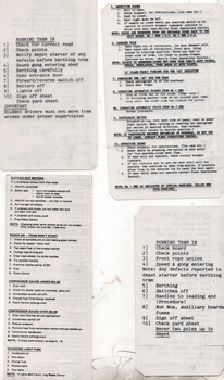 Tram fault finding or preparation cards