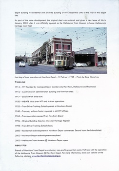 Hawthorn Tram Depot pamphlet - page 2