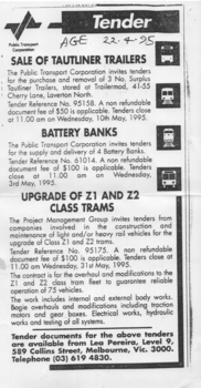 "Upgrade of Z1 and Z2 class trams"
