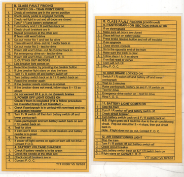 Fault finding sheet - B class part 1
