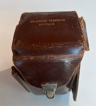 Leather case showing gold blocking