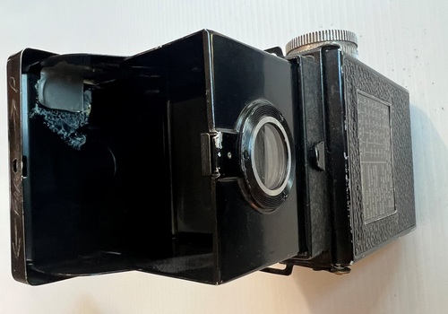 Camera with view finder opened.