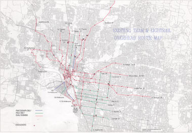 "Existing tram & Light rail overhead route map"
