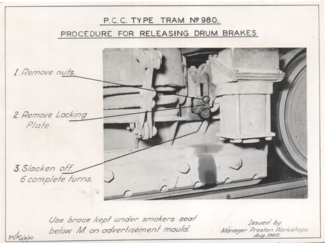 PCC 980 - releasing drum brakes