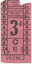 Pink 3d tram ticket with Bushells Coffee advert.