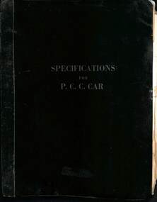 "Specifications for PCC Car" - cover