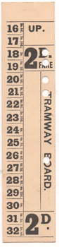 Trip Slip - cable tram Bell Punch type - rear