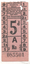 Pink 5d tram ticket with Bushells Coffee advert,