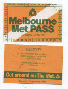 Concession - "Melbourne Met Pass"