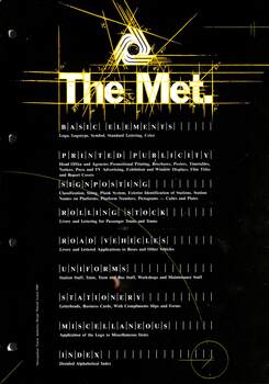 "The Met Design Manual" - contents page
