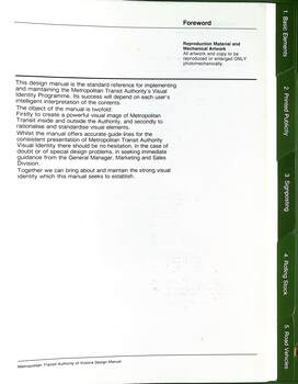"The Met Design Manual" Nov 1984 - Foreward