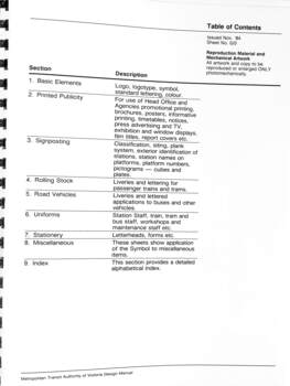 "The Met Design Manual" Nov 1984 - contents