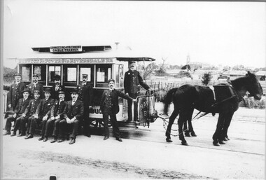 Horse tram & crew - Auburn Road