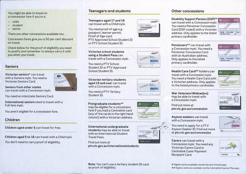 Check if you can travel on a concession fare",