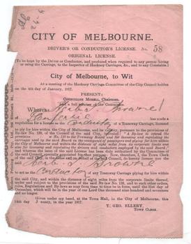 "Drivers or Conductors License" - 1917