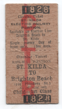 St Kilda - Brighton Circular ticket - front