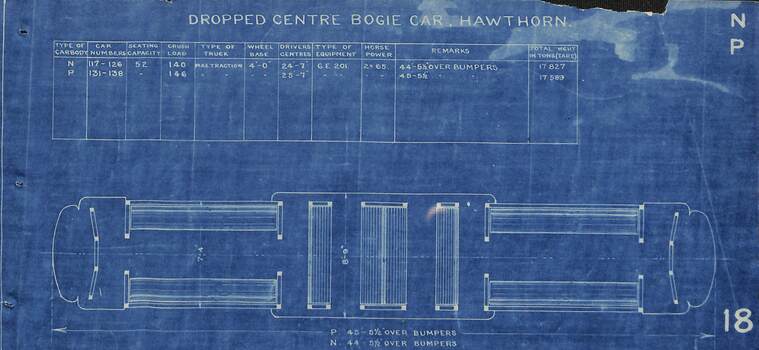 Drop centre bogie car - Hawthorn - N and P class