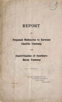 "Proposed Melbourne to Burwood Electric Tramway"