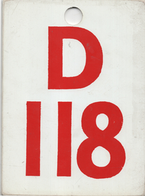 Run Number plate - Doncaster D118