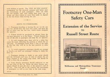 "Extension of the service top\ the Russell Street Route" - p1 of 2