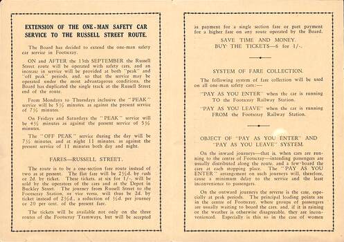 "Extension of the service to the Russell Street Route" - p2 of 2