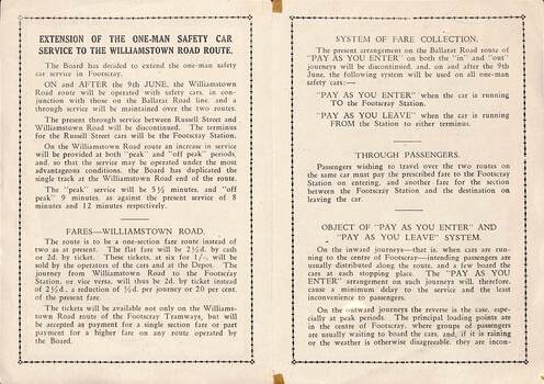 "Extension of the service to the Williamstown Road Route" - p2 of 2