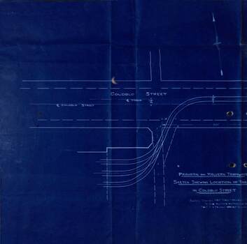 "Sketch shewing Location of track in Coldblo Street"