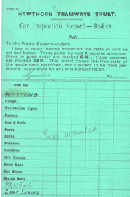 "Car Inspection Record - Bodies"