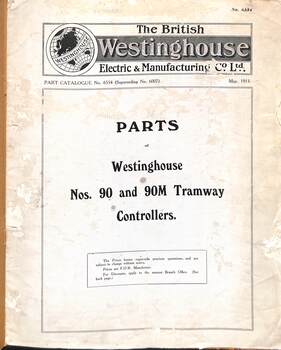 "Parts of Westinghouse Nos 90 and 90M tramway controllers"