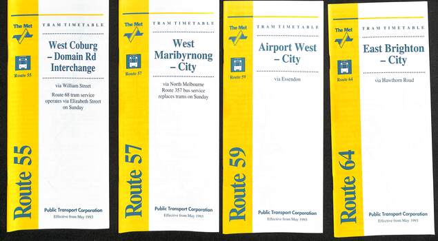 The Met tram timetables 1993 - set of 16, image 3 of 4