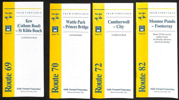 The Met tram timetables 1993 - set of 16, image 4 of 4