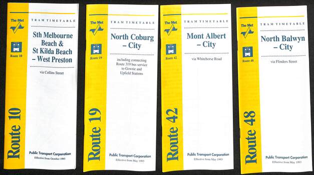 The Met tram timetables 1993 - set of 16, image 2 of 4