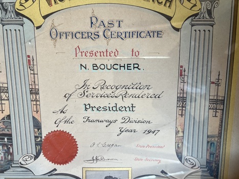 ARU President N C Boucher Certificate detail 1