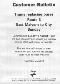 "Trams replacing buses - Route 3" - page 1